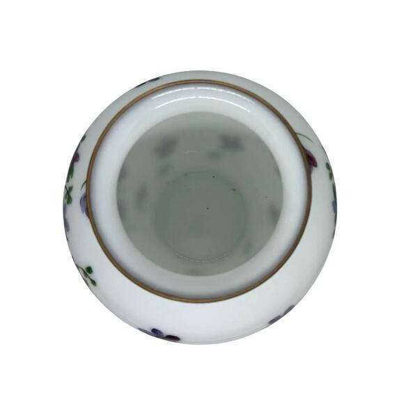 Vintage Consolidated Phoenix Glass Handpainted Regent Violets Art Glass Vase - Picture 5 of 10